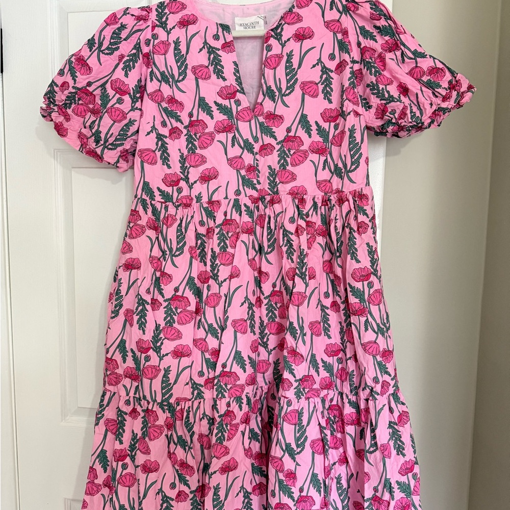 Tuckernuck HYACINTH HOUSE Pink Amaryllis Floral Cisco Maxi Dress Size XL